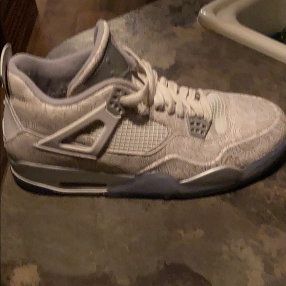 Nike Jordan retro 4 white with henna print - Picture 8 of 8